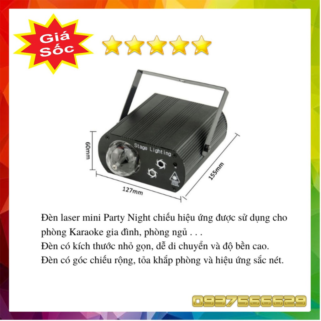 Đèn Trang Trí Đèn Laser Mini Stage Lighting 02 Cho Phòng Karaoke Gia Đình Phòng Bay