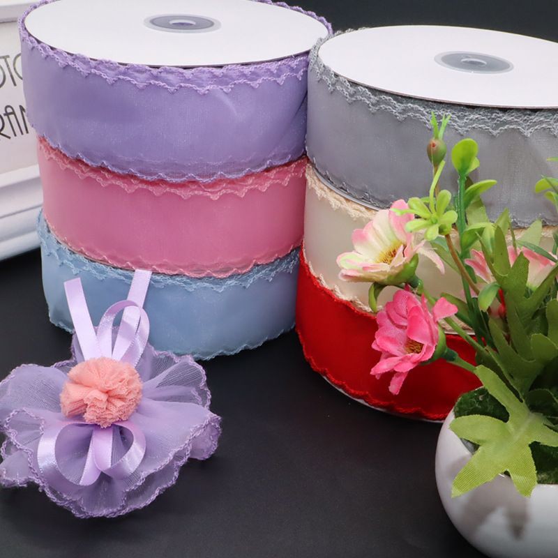 Ruy băng viền bèo  làm phụ kiện handmade