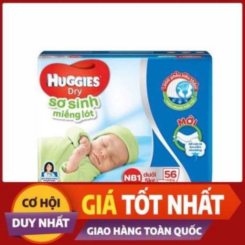 Tã bỉm miếng lót Huggies dry sơ sinh NB 56 miếng