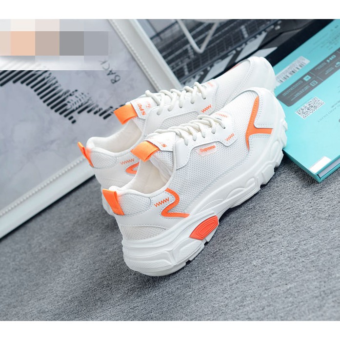 Giày sneaker nữ MS014 (trắng cam)