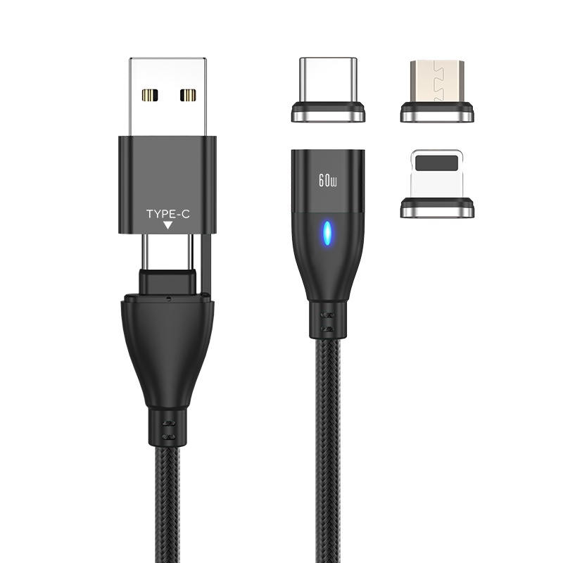 Dây Cáp Sạc Nhanh AUFU 6 Trong 1 60W PD Cổng USB C Sang Cổng Type C Micro Dành Cho Điện Thoại laptop