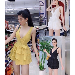 váy tầng thiết kế kèm đai