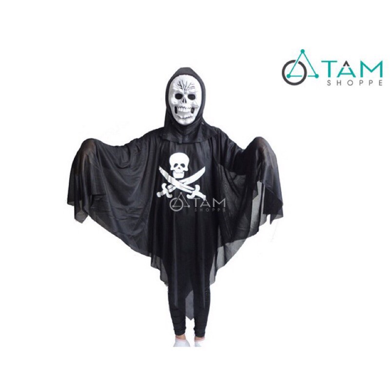 ÁO PHÙ THUỶ XƯƠNG CHÉO HOÁ TRANG HALLOWEEN