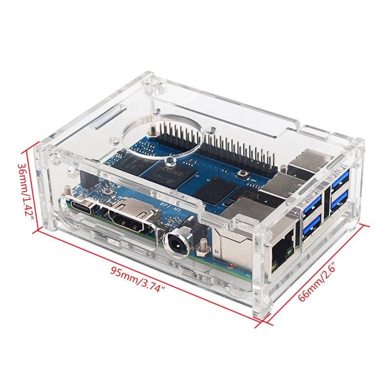 Bảng Mạch Phát Triển LI BPI-M5 M4 Bằng Acrylic Trong Suốt Cho Banana Pi M4 M5