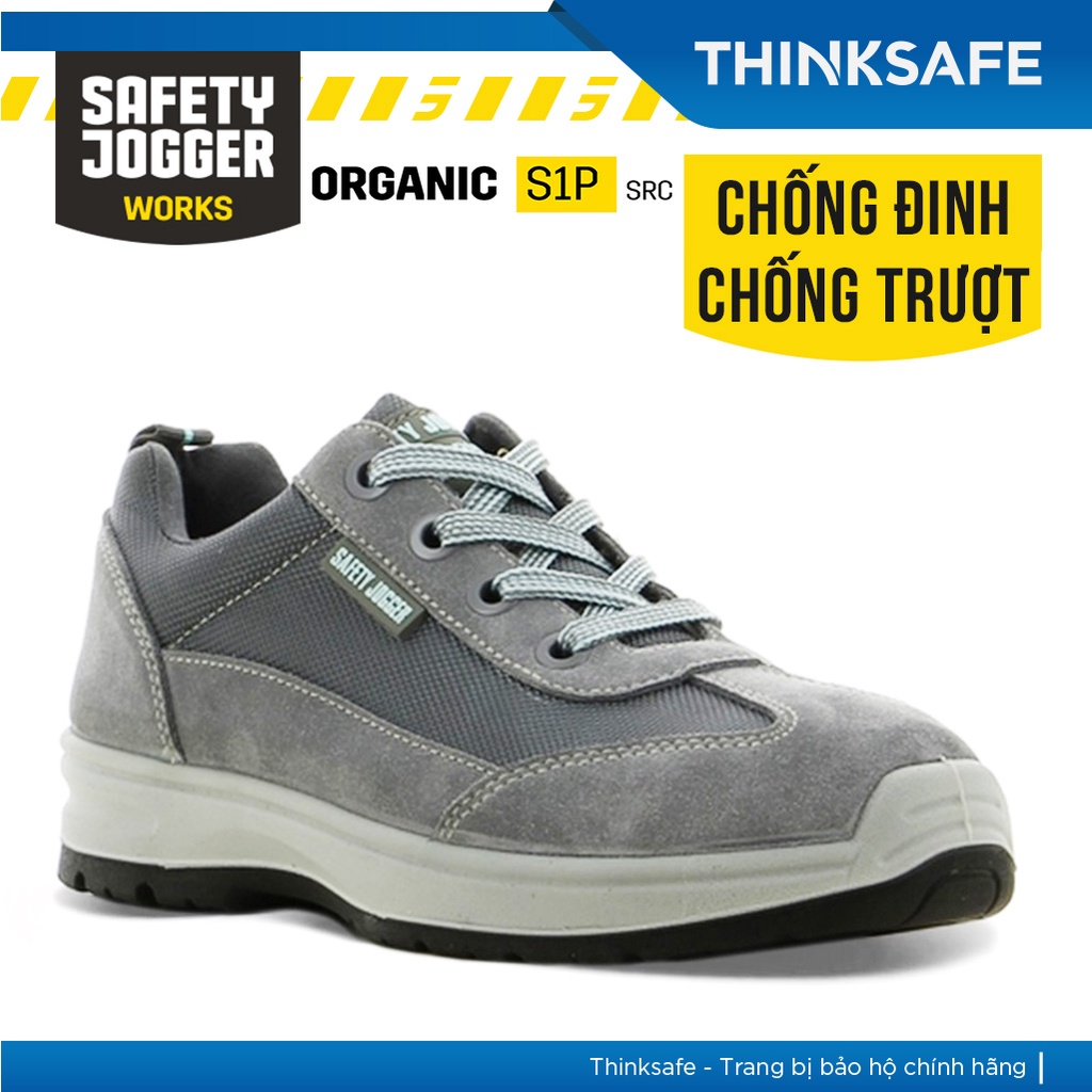 Giày bảo hộ lao động Safety Jogger Organic S1P SRC chống đinh, chống trơn, chống dập ngón, dùng cho nam nữ