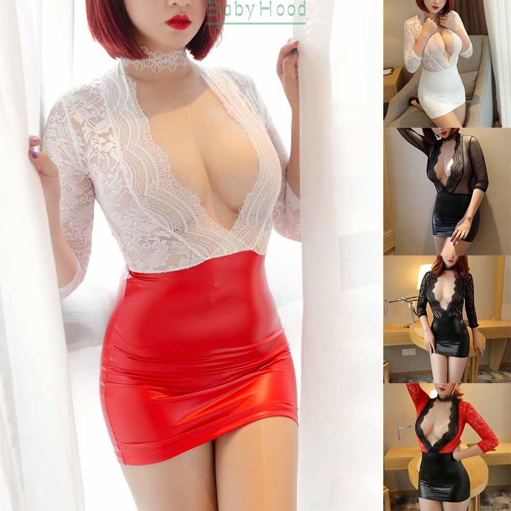 BBHOOD~Bodycon Dress Bandage Breathable Clubwear Wetlook Cocktail Evening Lingerie