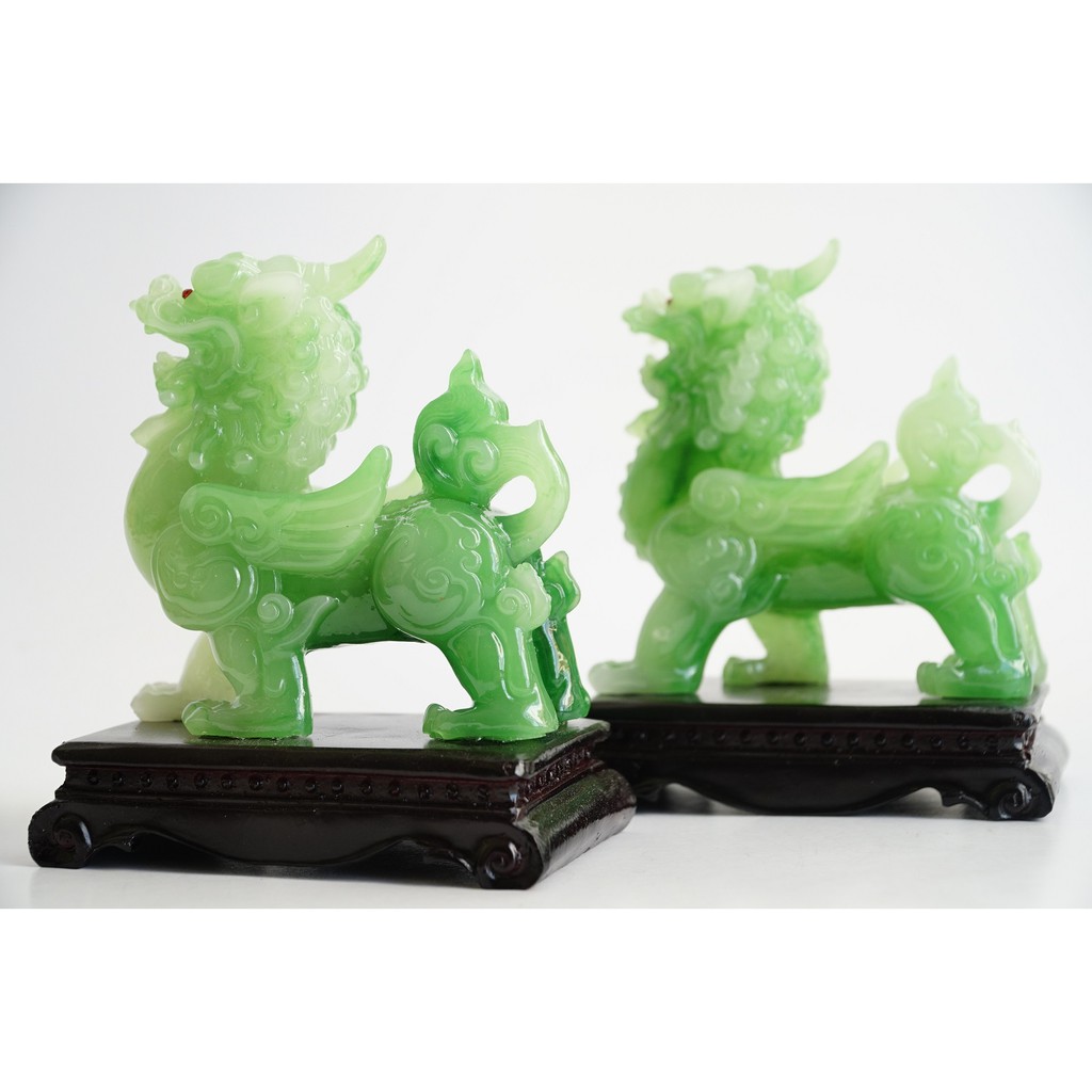 Cặp tượng Tỳ Hưu đá xanh phong thủy may mắn - Cao 15cm | BigBuy360 - bigbuy360.vn