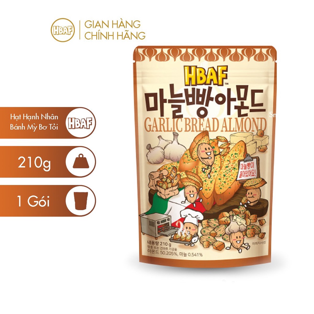 Hạnh nhân tẩm các vị HBAF - Gói 210g