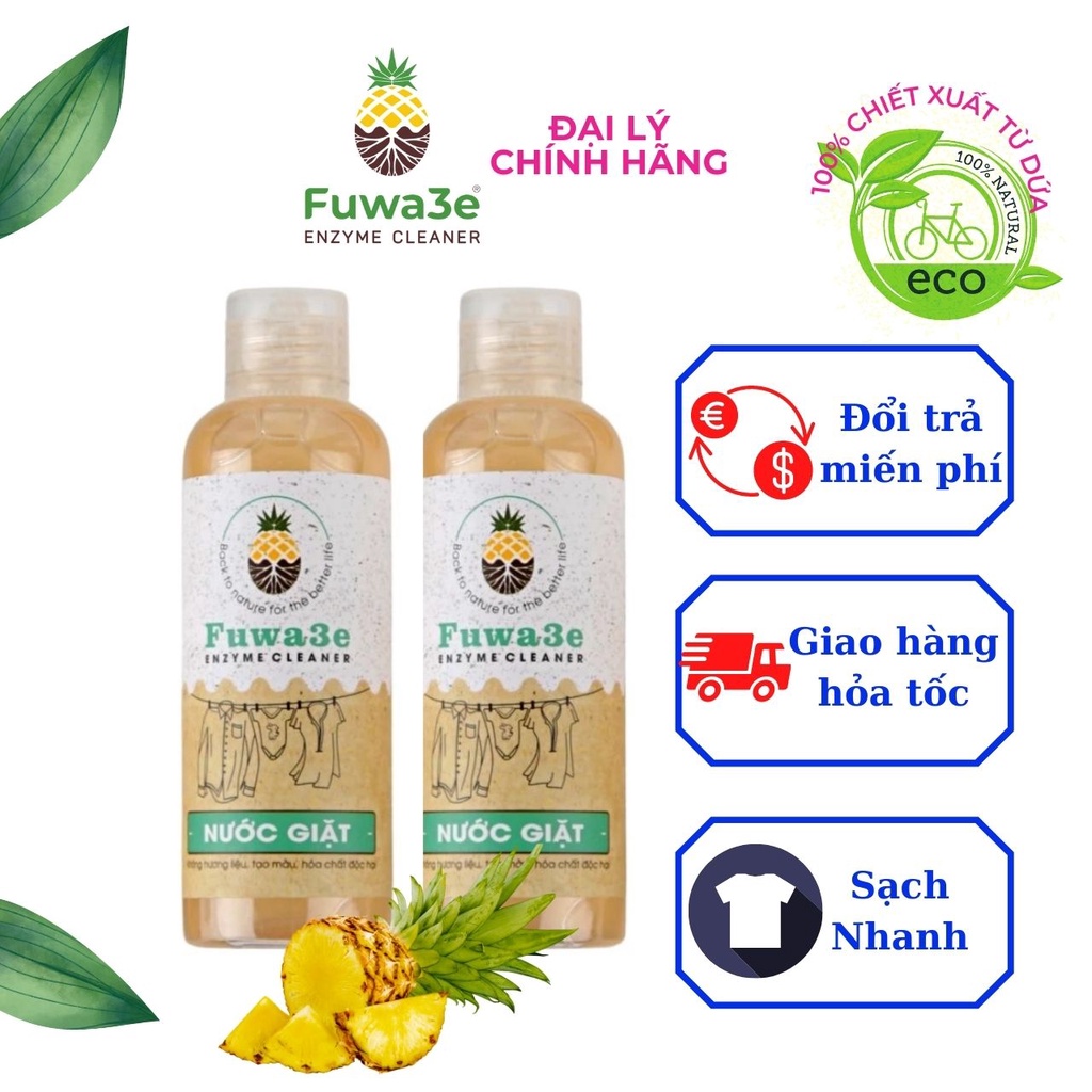 Nước Giặt Hữu Cơ FUWA3E  Eco-Enzyme 100ml Chiết Xuất Từ Dứa An Toàn Cho Da Bảo Vệ Trẻ Em Tốt Cho Sức Khỏe Môi Trường