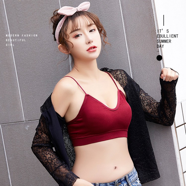 Áo bra Yoga Gym - Len tăm Dây mảnh Sexy - Mút thoáng khí | BigBuy360 - bigbuy360.vn