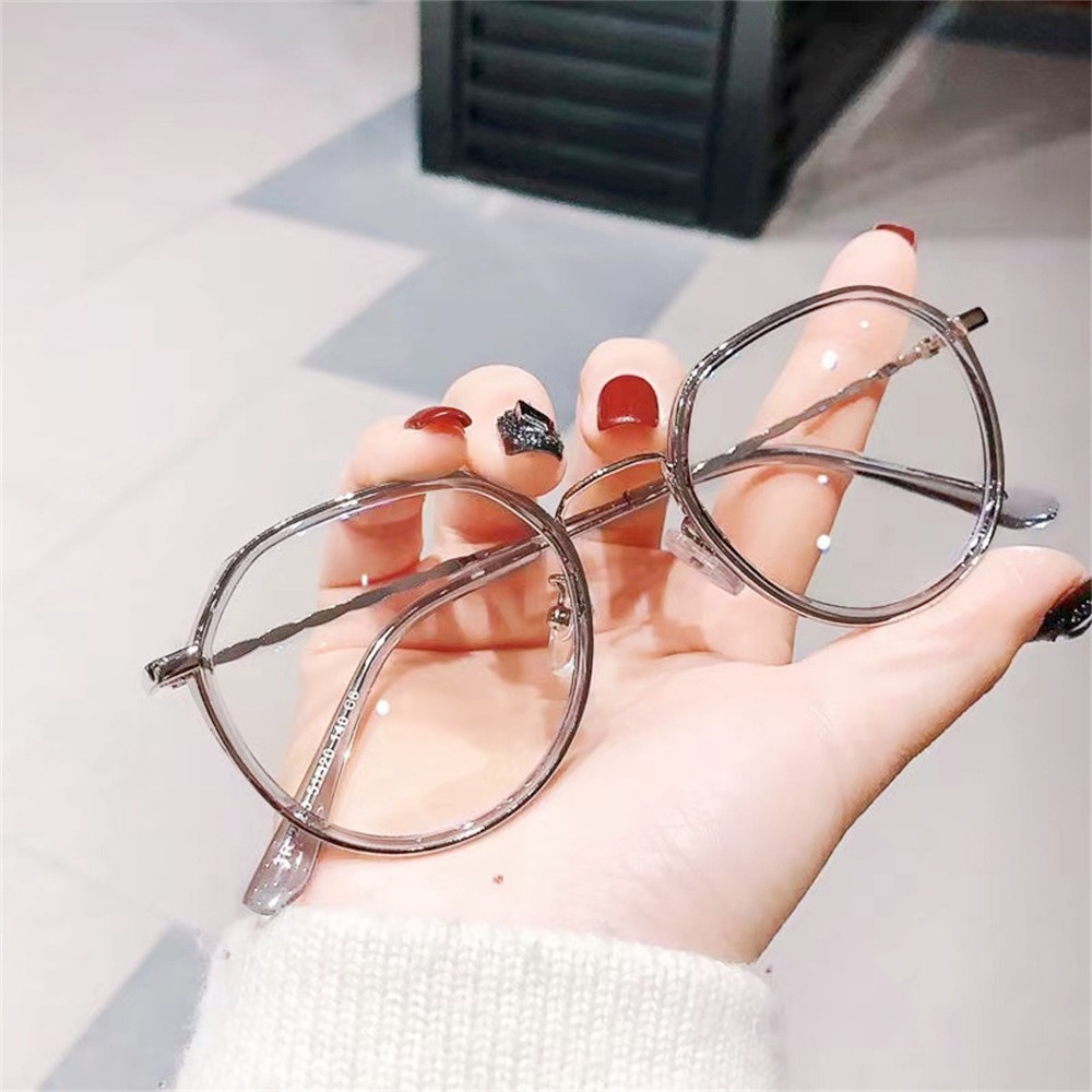 Mắt Kính Chống Ánh Sáng Xanh Gọng Kim Loại Phong Cách Hàn Quốc Cổ Điển Mẫu Mới 2022 Dành Cho Bạn Nữ
