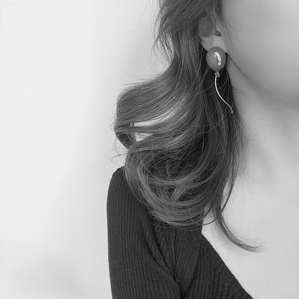 Bông Tai Dài Hình Khinh Khí Cầu Hồng Lấp Lánh Cho Nữ