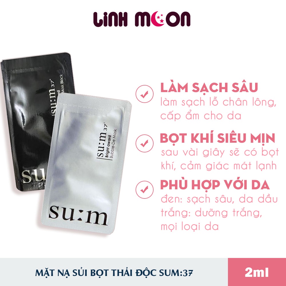 Lẻ Miếng Mặt nạ sủi bọt thải độc SUM: 37 Bright Award Bubble-De Mask