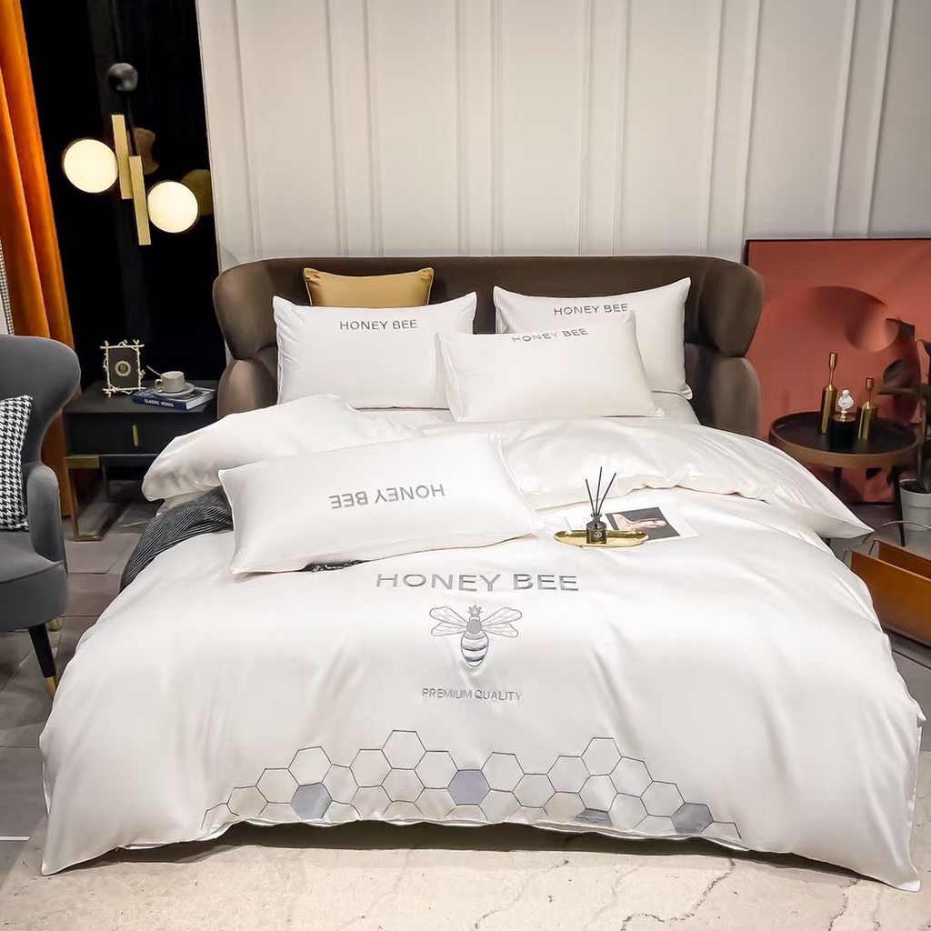 Bộ chăn ga gối phi lụa M2T BEDDING Luxury phong cách hiện đại chất vải mát đủ kích thước và màu sắc