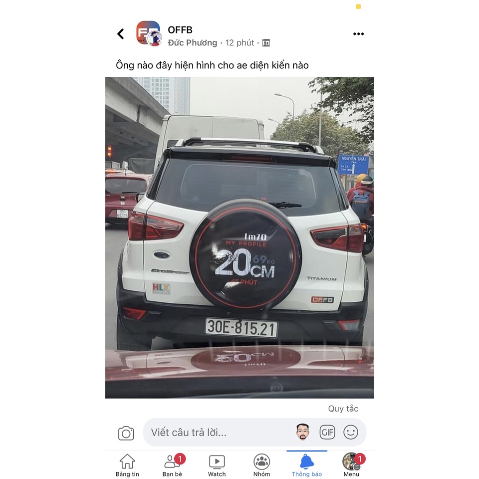 Decal dán ốp dự phòng xe Ecosport cực chất