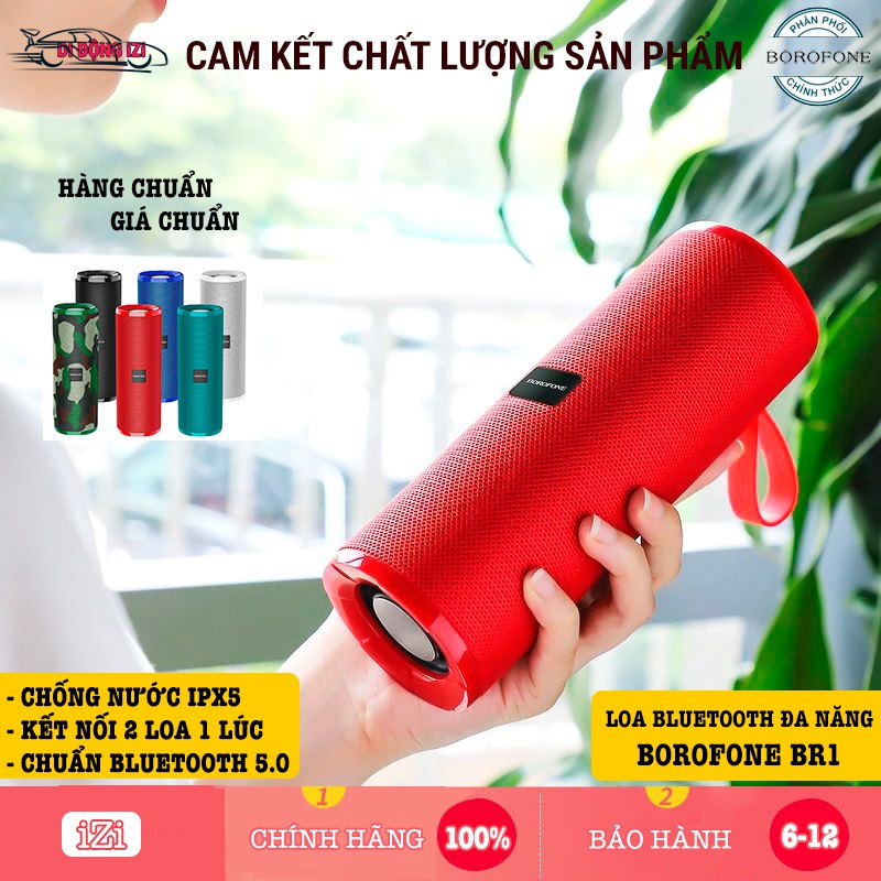 Loa Bluetooth Chống Nước Borofone BR1, Kết Nối Cùng Lúc 2 Loa, Chuẩn 5.0 [CHÍNH HÃNG]