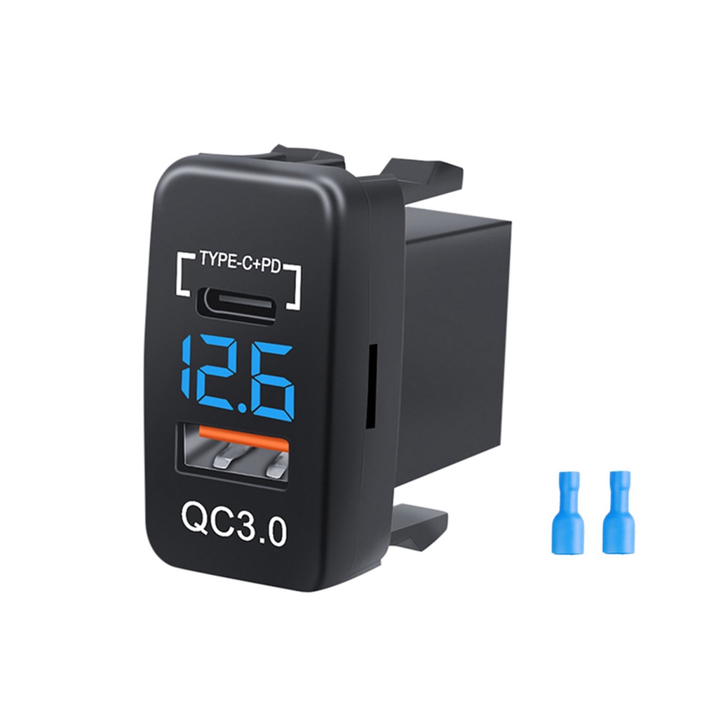 Tẩu Sạc 12V 24V PD Type-C QC3.0 USB Có Đèn LED Chống Nước Cho Xe Hơi Toyota