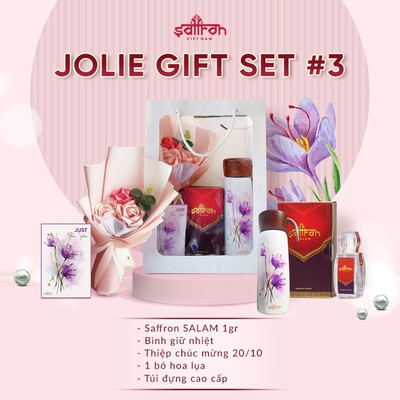 Túi quà thương hiệu Saffron Việt Nam Salam 1gr và bình giữ nhiệt cao cấp