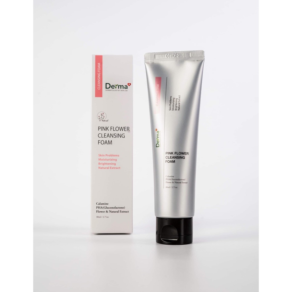 🌼 Sữa rửa mặt Derma Plus trắng sáng da - Pink Flower Cleasing Foam