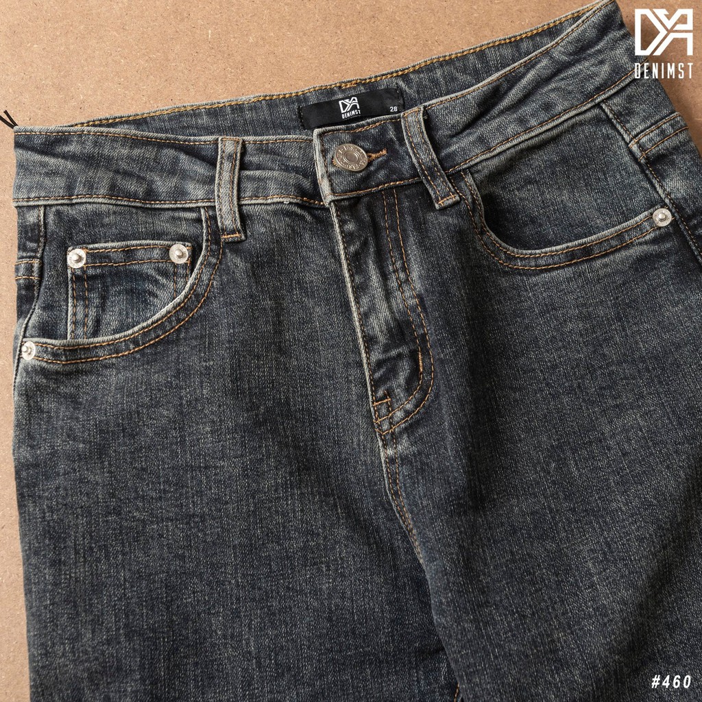 Quần jean nam xám xanh trơn slim fit, quần bò nam đẹp DENIMST 460 | BigBuy360 - bigbuy360.vn
