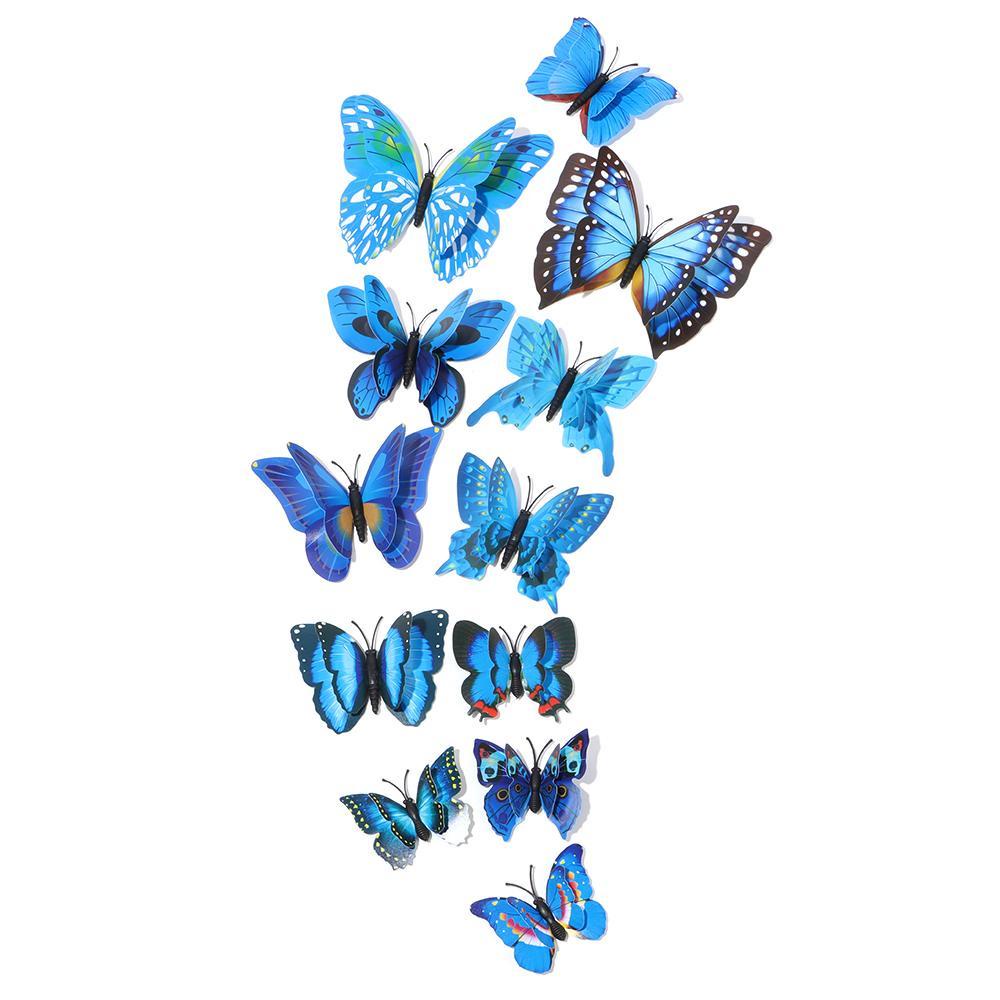 Sticker Dán Tường Hình Bướm 3D Nhiều Màu Sắc Trang Trí Phòng Ngủ