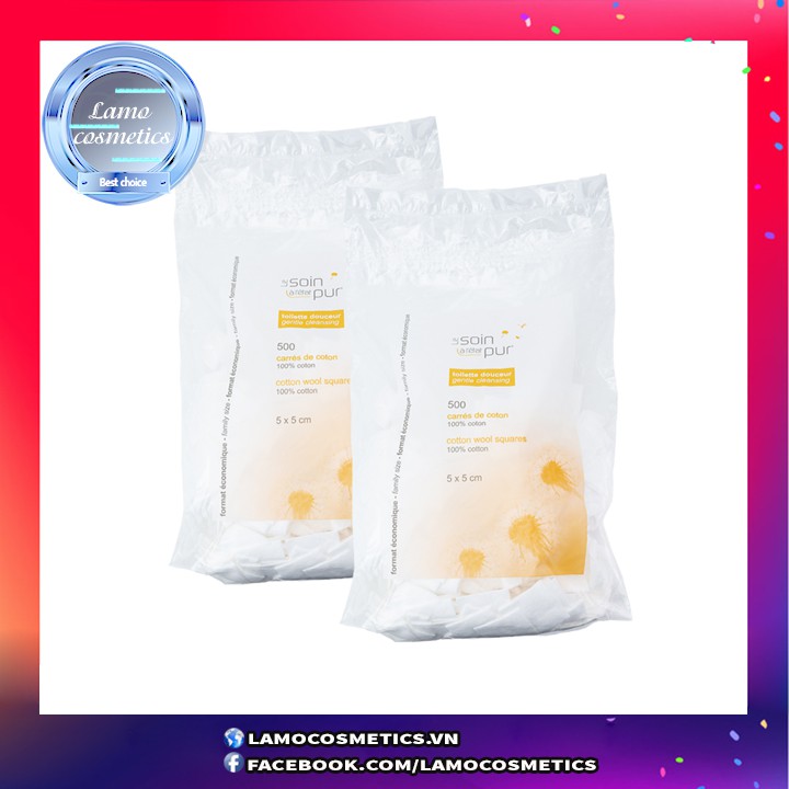 Bông Tẩy Trang Tetra Le Soin Laretat Pur 500 Miếng Pháp Chính Hãng 100%