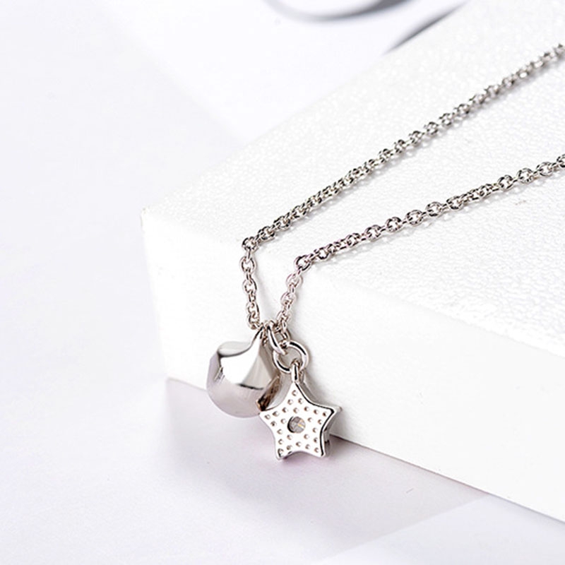 Vòng Cổ Necklace Charm Silver Star Crystal Clavicle Chain Necklaces Women Accessories