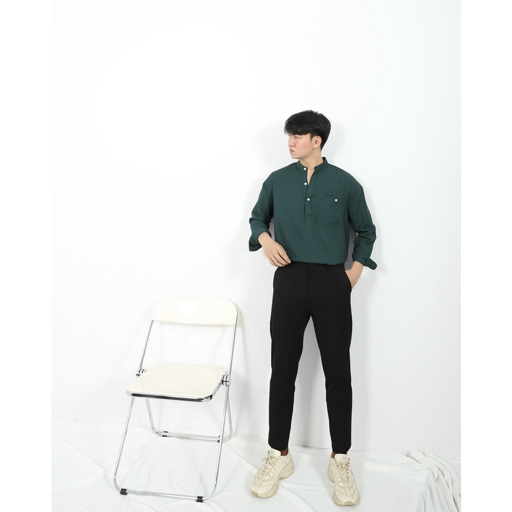 Áo đũi dài tay cổ tàu nam 3 khuy trước kèm túi ngực form rộng chất đẹp hàng may kỹ loại 1 | BigBuy360 - bigbuy360.vn