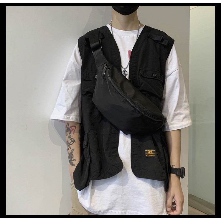 Túi bao tử kiểu đeo chéo nam nữ đựng ipad ulzzang phong cách Hàn Quốc