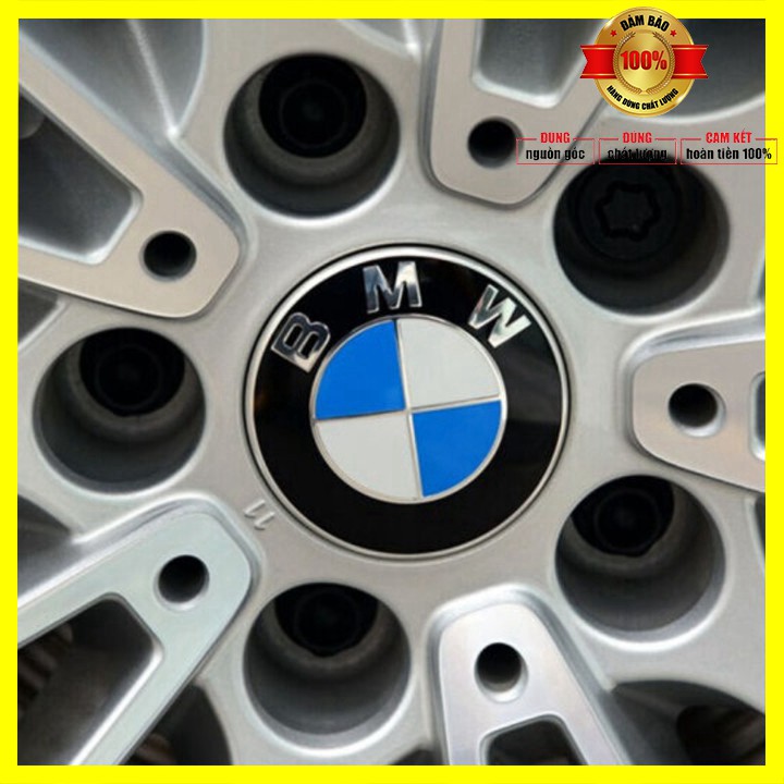 Logo chụp mâm, ốp lazang bánh xe ô tô BMW đường kính 68mm và 55mm Nhựa ABS