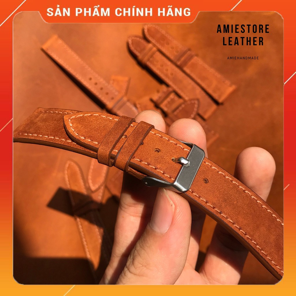 [ Uy Tín ] Dây Đồng Hồ Da Bò Sáp - Dây Đồng Hồ Nam - AmieStore Leather