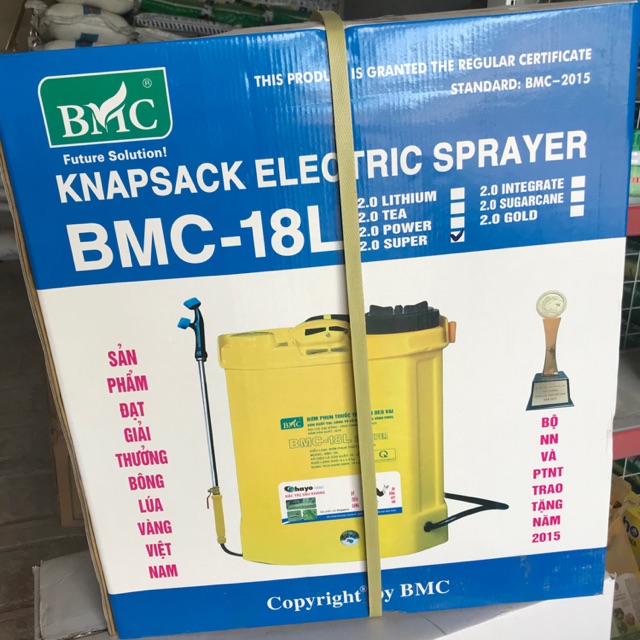Bình xịt thuốc &amp; tưới cây điện chính hãng BMC 16-18 lít SUPER