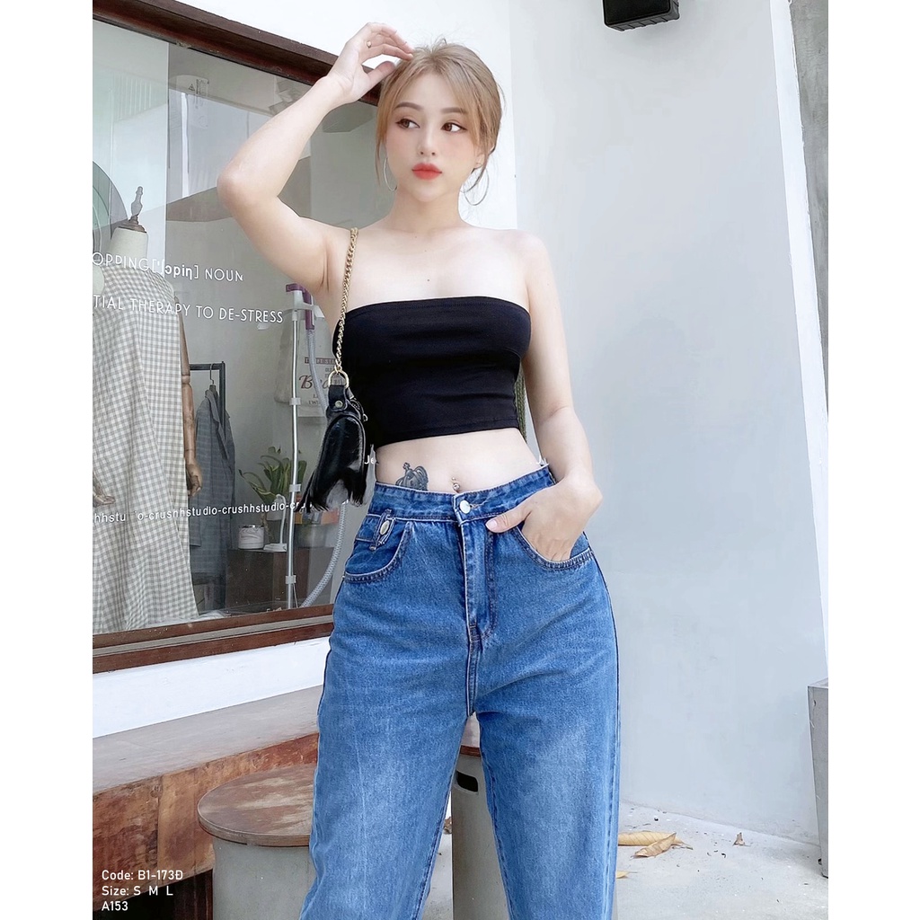 Quần baggy bò nữ Kpboutique✔️ Màu xanh đậm Fom quần tôn dáng dễ mặc phù hợp với nhiều dáng người✔️ Cam kết đổi trả hàng