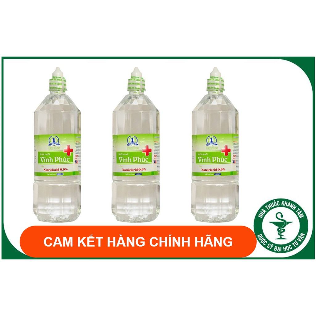 ✅ [CHÍNH HÃNG] Nước muối Vĩnh Phúc NaCl 0.9% Chai 1000ml