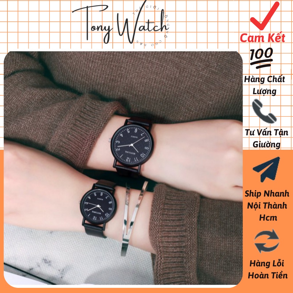 Đồng hồ thời trang nam nữ Mstianq MS021 mặt số, dây cao su cực bền