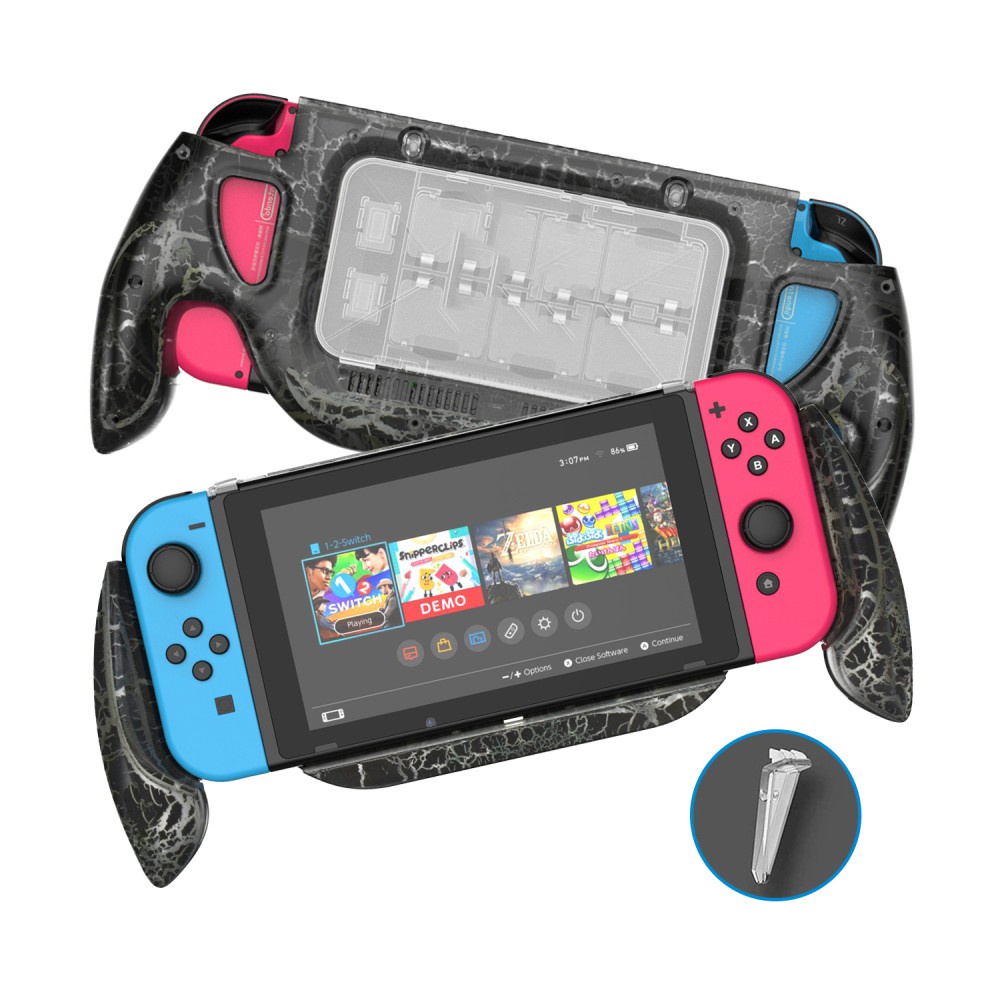 Tay Cầm Chơi Game Màu Xanh Dương Kèm Giá Đỡ Và Hộp Sạc Type C Cho Switch Pro | BigBuy360 - bigbuy360.vn