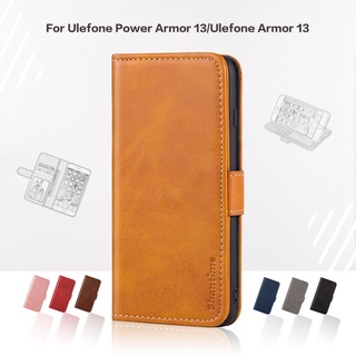 Bao da điện thoại dạng ví nắp lật nam châm có ngăn đựng thẻ và giá đỡ thời trang cho Ulefone Power Armor 13 Ulefone