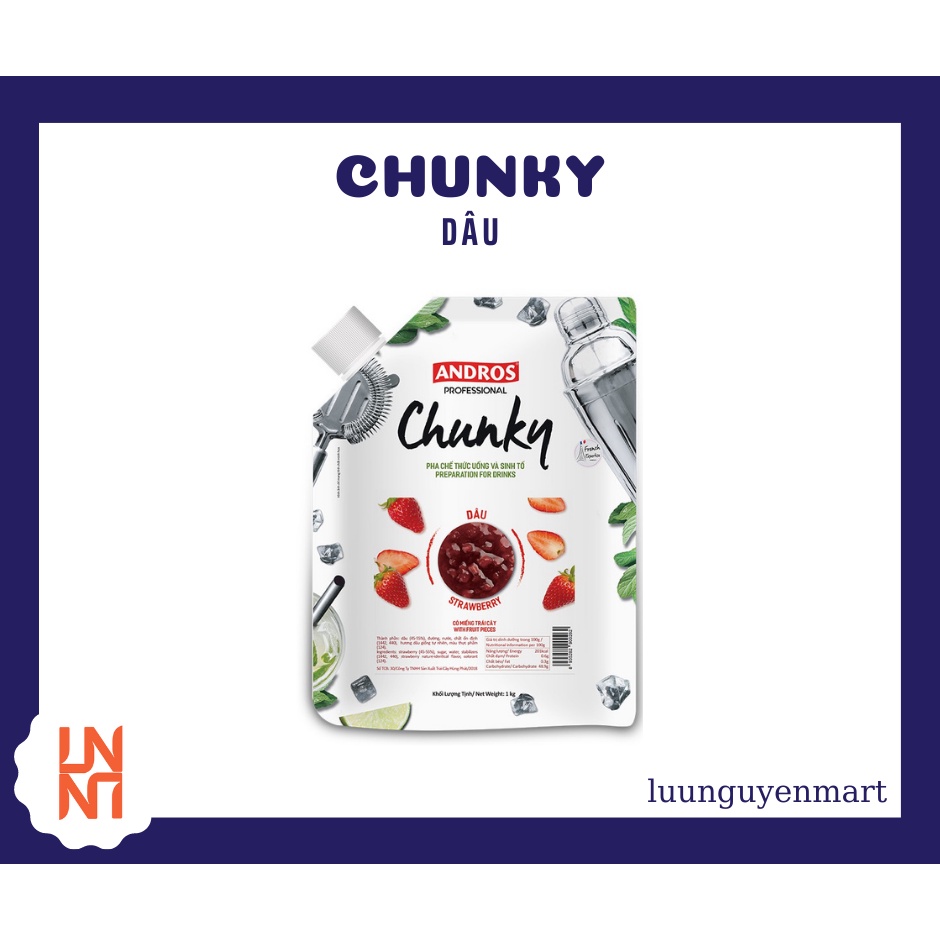 Mứt Trái Cây Pha Chế Chunky Dâu  Bịch 1kg