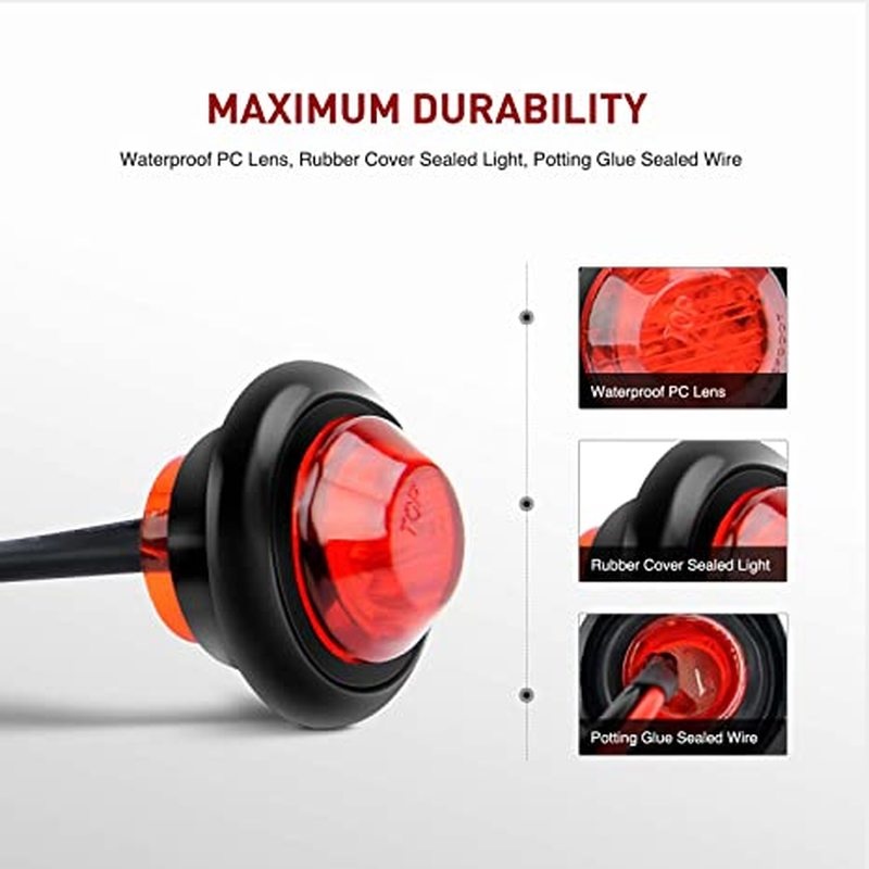 Đèn led tròn siêu sáng 12V gắn phía trước/ phía sau/ hông xe ô tô