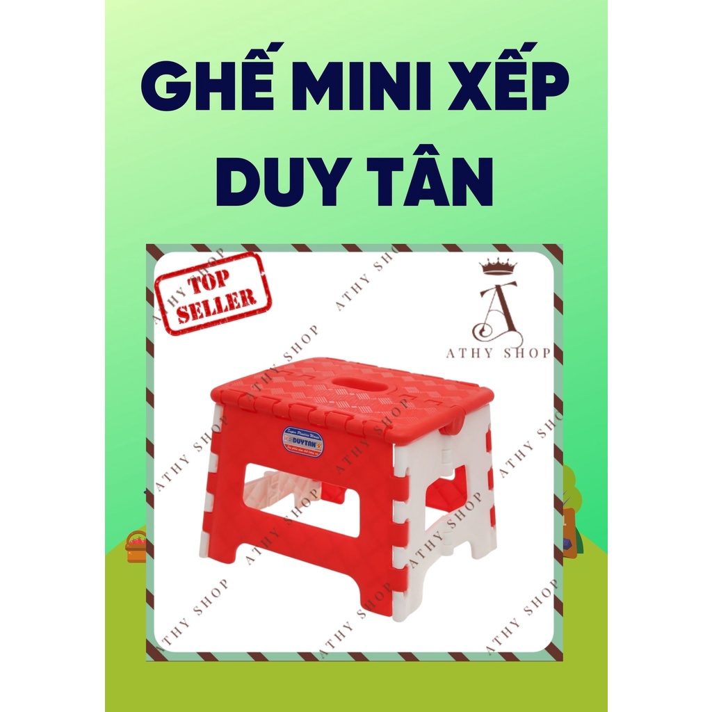 GHẾ MINI XẾP DUY TÂN 22 x 18.3 x 16.4 cm, ghế gác chân văn phòng, ghế ngồi gấp gọn du lịch picnic, portable folded chair