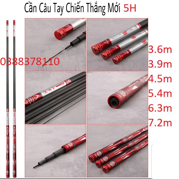 Cần Câu Đài Chiến Thắng Mới 5H Tặng Kèm Ngọn Phụ - CT 16