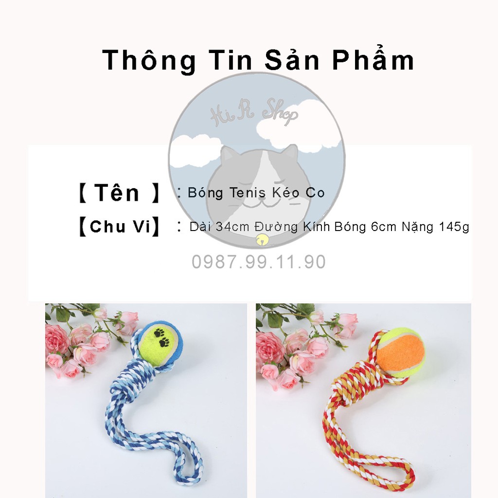 [Đồ Chơi] Dây Thừng Bóng Tenis Cho Chó Dài 34 Cm Nặng 145g Dành Cho Thú Cưng Chất Lượng Cao Cấp An Toàn