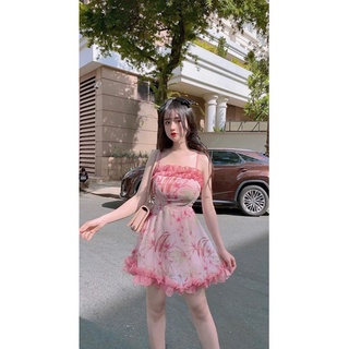 Đầm hoa hai dây phối bèo