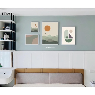 Set 4 tranh canvas trang trí tường phòng ngủ, phòng khách