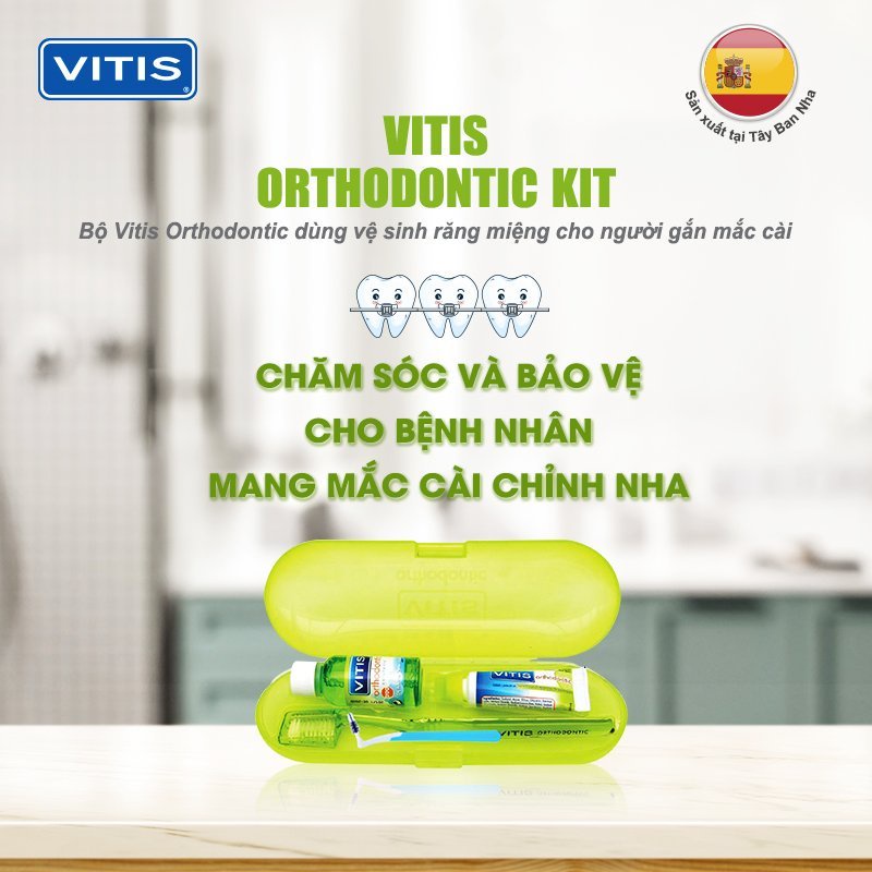 Bộ kit cho người mang khí cụ chỉnh nha Vitis Orthodontic  TẶNG KÈM SÁP CN TRUNG QUỐC