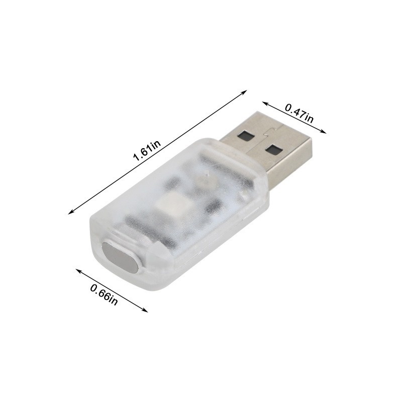 Đèn LED USB Mini Nhiều Màu Điều Khiển Bằng Âm Thanh Trang Trí Nội Thất Xe Hơi