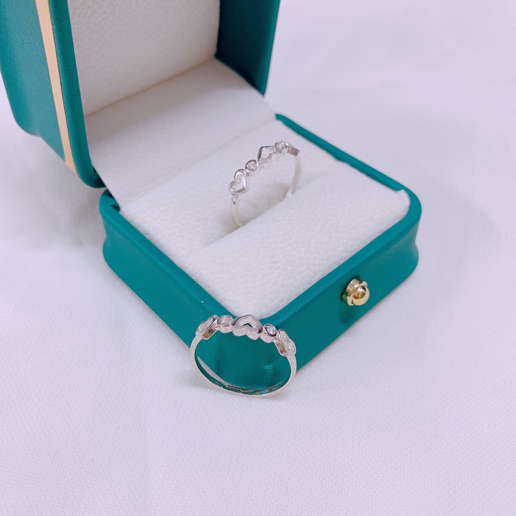 Xả kho nhẫn nữ bạc thật hình trái tim nhỏ xinh giá rẻ