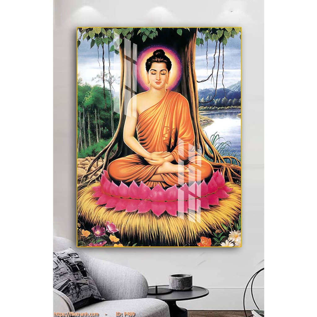 Tranh phật giáo 60x90cm - Tranh treo tường in UV ( Tráng gương bóng) | BigBuy360 - bigbuy360.vn