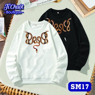 Áo sweater mikenco rắn, áo tay dài nỉ bông mikenco nam nữ form rộng thu đông - Tí Chuột Studio