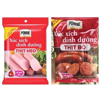 Xúc Xích Dinh Dưỡng Ponnie Thịt Heo | Bò (Gói 5 Cây)